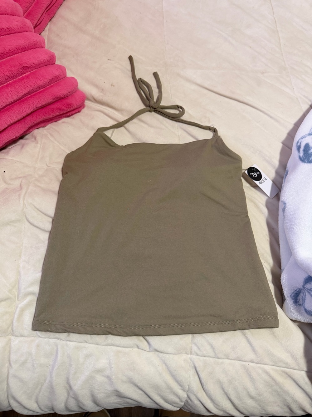 Ardene Olive Green Halter Camisole - Tie Neck